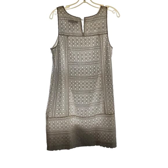 Loft Dress  Woman's 16P White Sleeveless Eyelet Lace with Liner  Side Zip - Picture 7 of 11